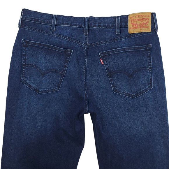 Levis 541 Athletic Taper Fit Jeans Denim Mens 38 x 32 Altered Hem Dark Wash - Picture 5 of 8